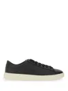 Hugo Boss Faux-leather Trainers With Plain And Grained Textures In Black