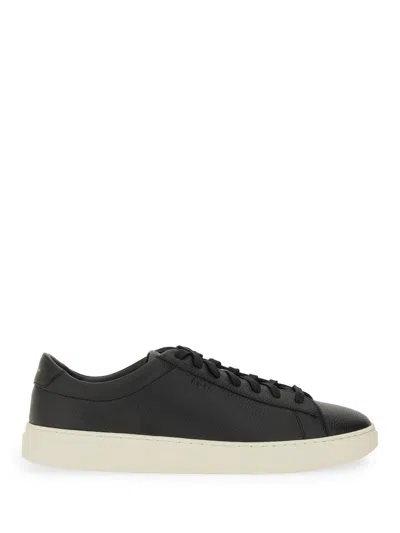 HUGO BOSS GRAINED LEATHER SNEAKER