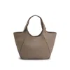 Hugo Boss Grained-leather Tote Bag With Logo Lettering In Brown