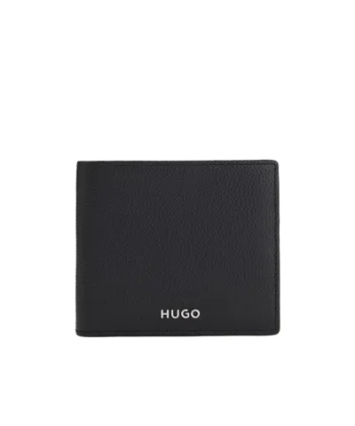 Hugo Boss Billfold Wallet With Silver-tone Logo And Coin Pocket In Black