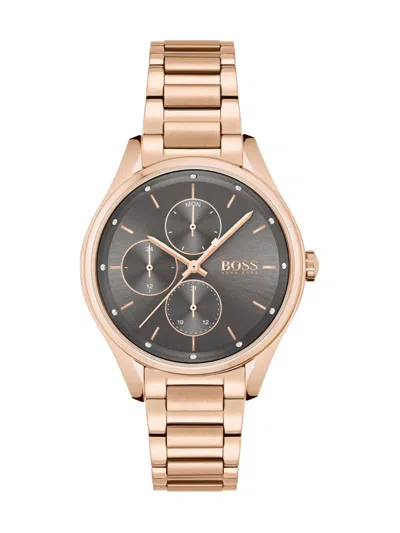 Hugo Boss Grand Course 36mm Quartz Watch In Gold