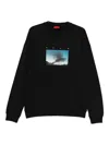 Hugo Boss Graphic Crew Neck Sweatshirt In Black