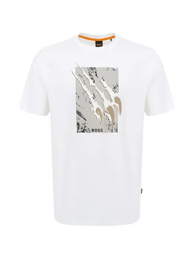 Hugo Boss Graphic Crew-neck T-shirt In White
