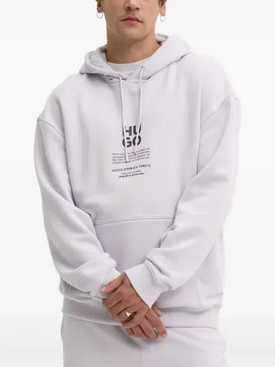 Hugo Boss Graphic Hoodie In Purple