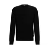Hugo Boss Graphic-jacquard Sweater In A Virgin-wool Blend In Black