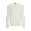 Hugo Boss Graphic-jacquard Sweater In A Virgin-wool Blend In White