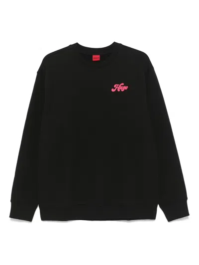 Hugo Boss Graphic-print Cotton Sweatshirt In Black