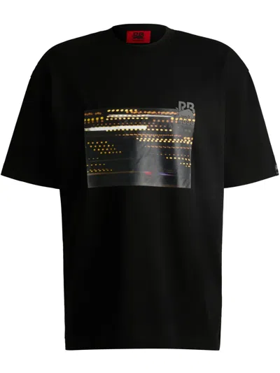 Hugo Boss Graphic-print Cotton T-shirt In Black