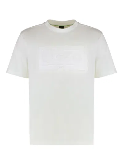 Hugo Boss Graphic-print Cotton T-shirt In White