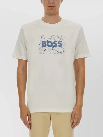 Hugo Boss Graphic Print Crew Neck Short Sleeve T-shirt In Multi