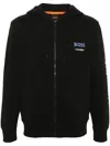 Hugo Boss Graphic-print Hooded Jacket In Black