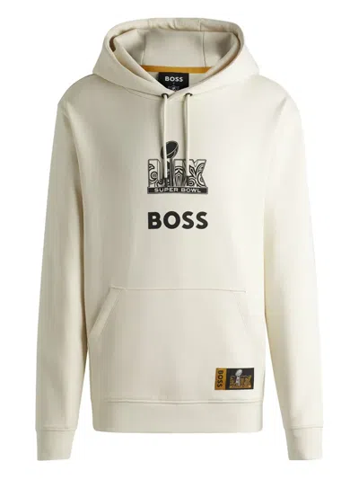 Hugo Boss Graphic-print Hoodie In White