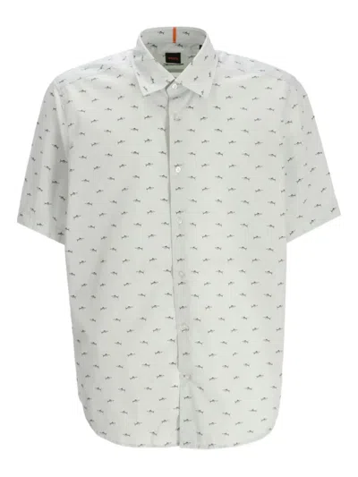 Hugo Boss Graphic-print Shirt In Green