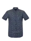 Hugo Boss Graphic-print Shirt In Blue
