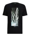Hugo Boss Graphic-print Stretch-cotton T-shirt In Black