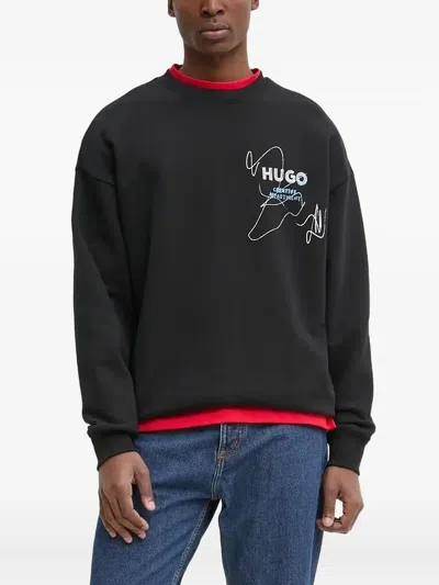 Hugo Boss Graphic-print Sweatshirt In Black
