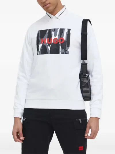 Hugo Boss Graphic-print Sweatshirt In White