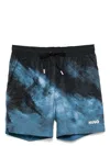 Hugo Boss Graphic Print Swim Shorts In Blue