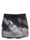 Hugo Boss Graphic Print Swim Shorts In Grey