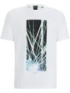 Hugo Boss Regular-fit T-shirt In Stretch Cotton With Seasonal Artwork In 白色