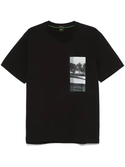 Hugo Boss Graphic-print T-shirt In Black