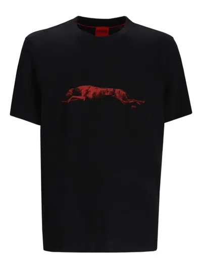 Hugo Boss Graphic-print T-shirt In Black