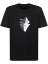 Hugo Boss Stretch-cotton T-shirt With Printed And Embroidered Artwork In Black
