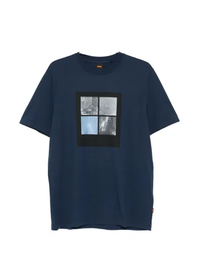 Hugo Boss Graphic-print T-shirt In Blue
