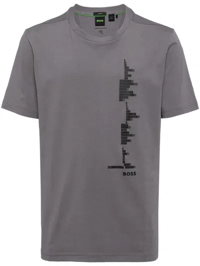 Hugo Boss Graphic-print T-shirt In Grey