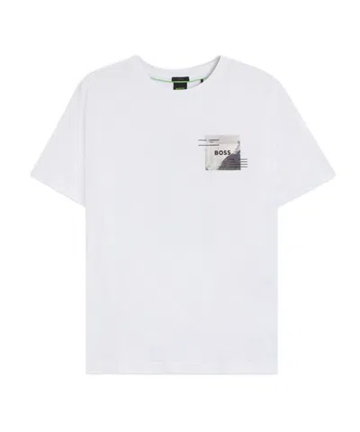 Hugo Boss Boss By  Men's Decorative Reflective Relaxed-fit T-shirt In White