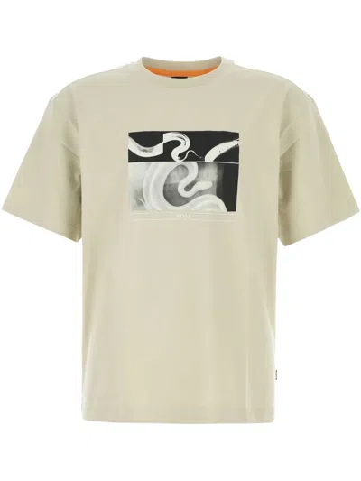 Hugo Boss Graphic-print T-shirt In Neutrals
