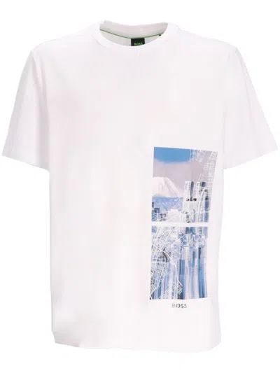 Hugo Boss Graphic-print T-shirt In White
