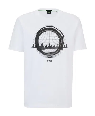 HUGO BOSS BOSS HUGO BOSS SEASONAL ARTWORK PRINTED STRETCH T-SHIRT