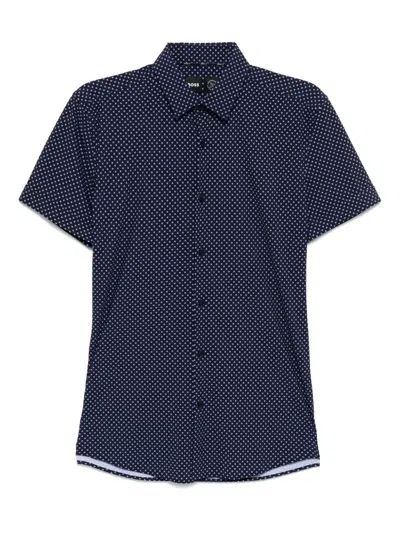 Hugo Boss Graphic-printed Shirt In Blue