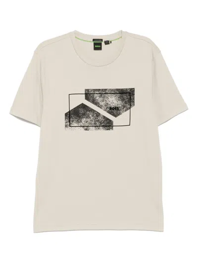 Hugo Boss Graphic-printed T-shirt In Neutral