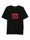 Hugo Boss Cotton-jersey T-shirt With Lip Artwork In Black