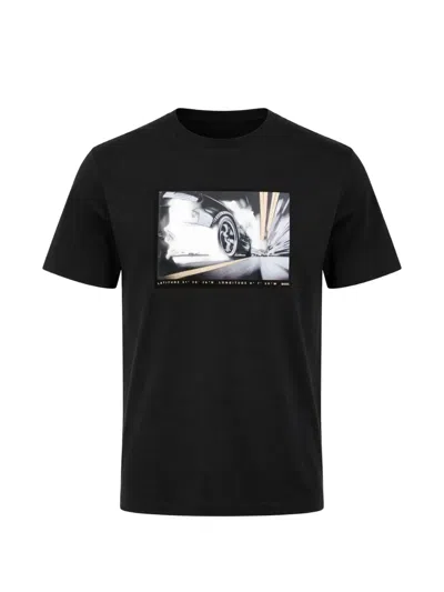 Hugo Boss Graphic-print Crew-neck T-shirt In Black