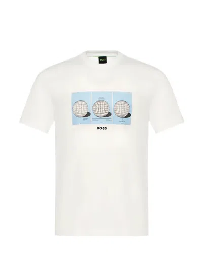 Hugo Boss Graphic-print Short-sleeves T-shirt In White