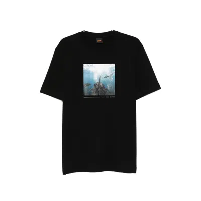 Hugo Boss Graphic-print T-shirt In Black