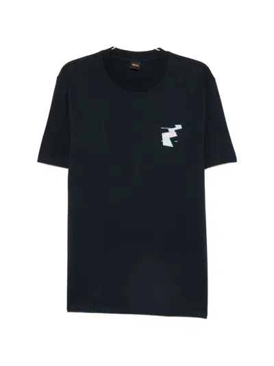 Hugo Boss Graphic-print T-shirt In Blue