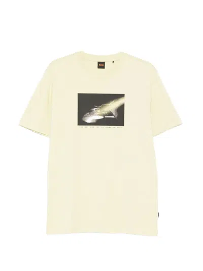 Hugo Boss Graphic-print T-shirt In Brown
