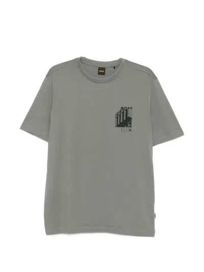 Hugo Boss Graphic-print T-shirt In Gray