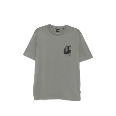 Hugo Boss Graphic-print T-shirt In Gray