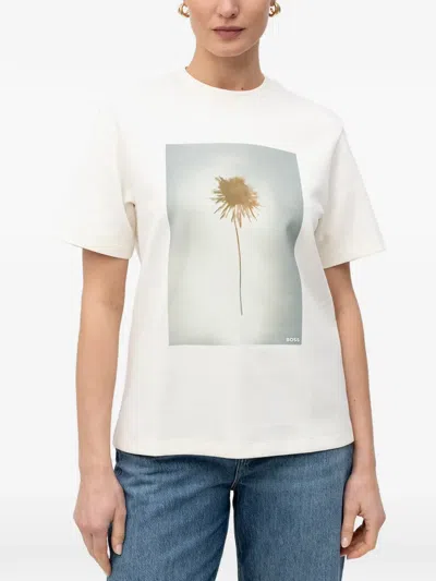 Hugo Boss Graphic-print T-shirt In White