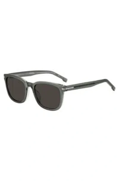 Hugo Boss Gray-acetate Sunglasses With Transparent Effect Men's Eyewear In Assorted-pre-pack