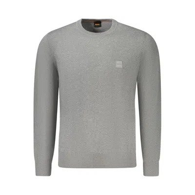 Hugo Boss Gray Cotton Men Sweater In Grey