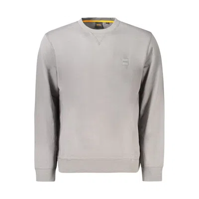 HUGO BOSS GRAY COTTON MEN SWEATER