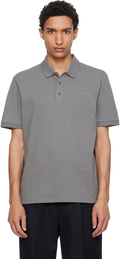 Hugo Boss Gray Cotton Piqué Logo Polo