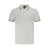 Hugo Boss White Cotton Polo Shirt In Gray