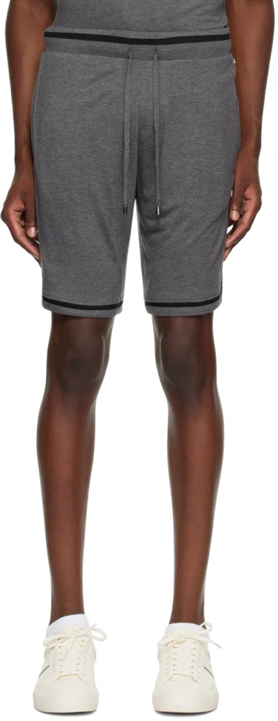 Hugo Boss Gray Drawstring Shorts In Medium Grey 039